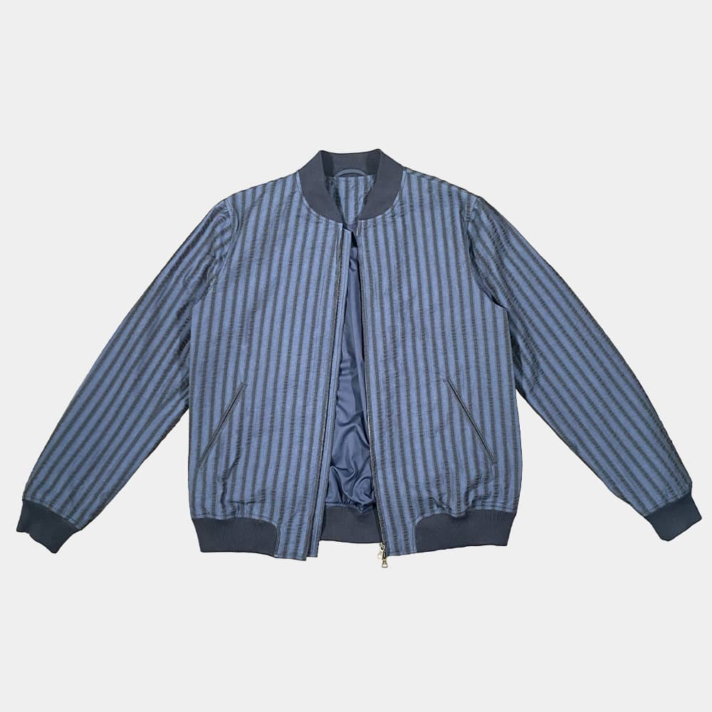 Blouson aus Seersucker Blues Striped