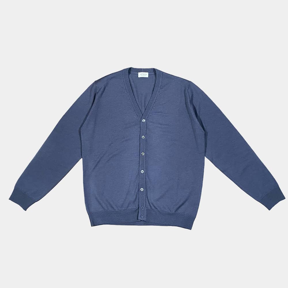 Cardigan aus Merino-Wolle in blue